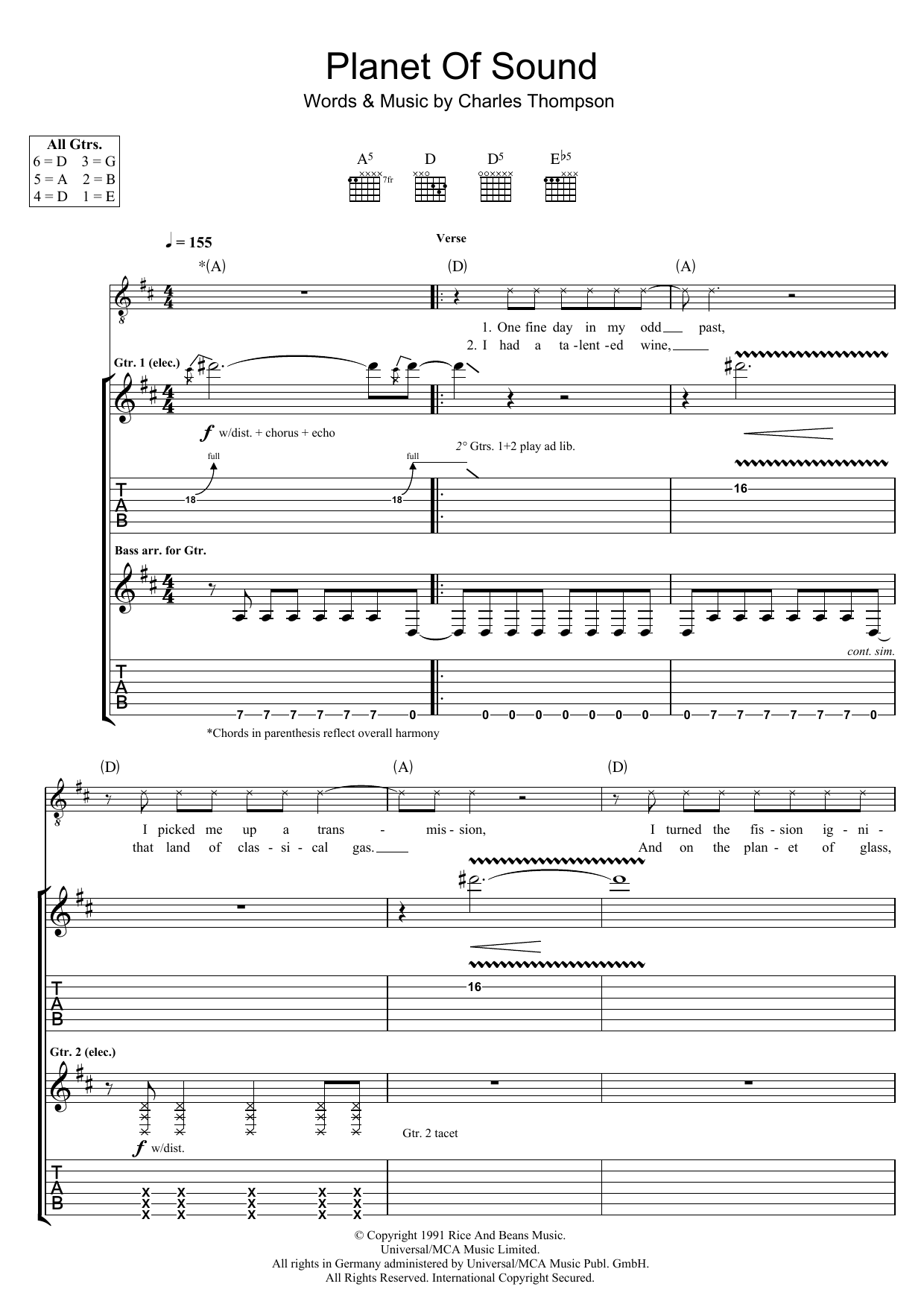Download The Pixies Planet Of Sound Sheet Music and learn how to play Guitar Tab PDF digital score in minutes