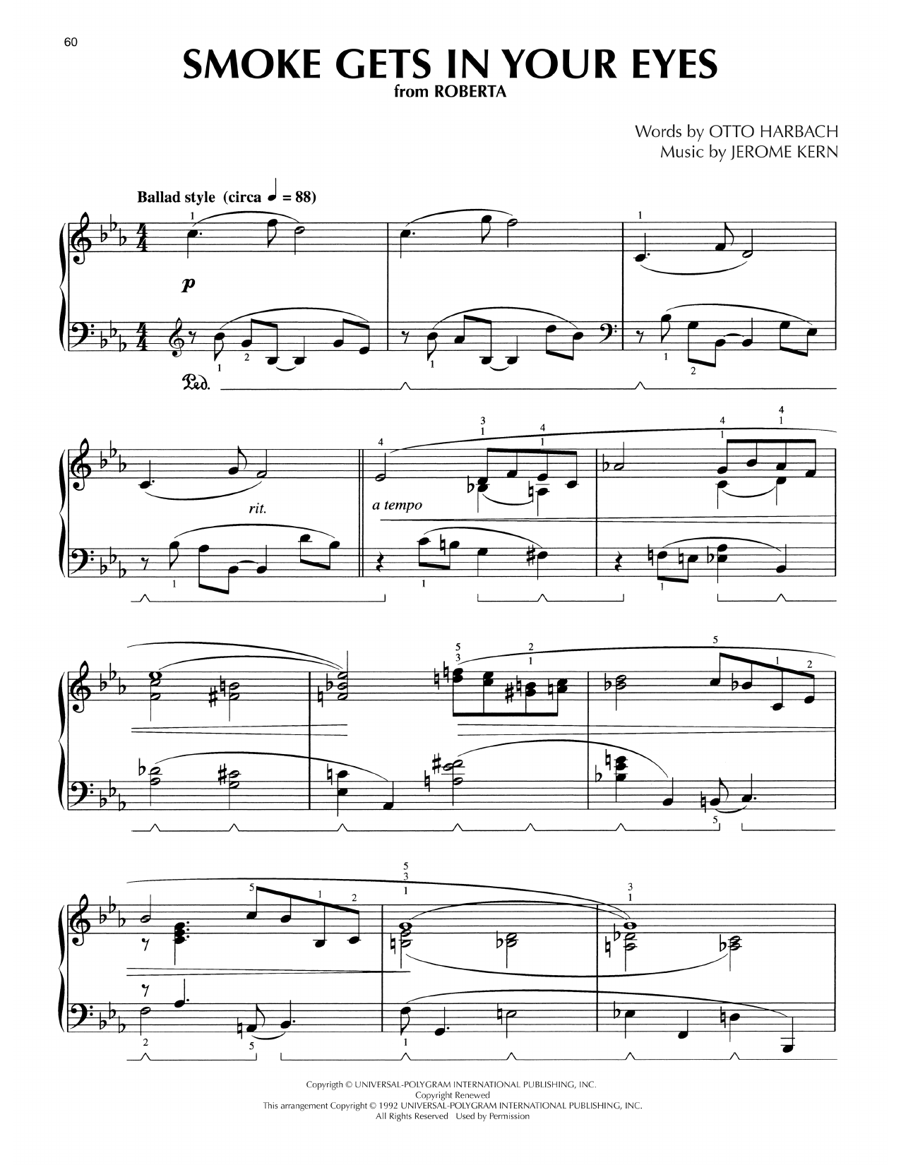 Download The Platters Smoke Gets In Your Eyes (arr. Lee Evans) Sheet Music and learn how to play Piano Solo PDF digital score in minutes