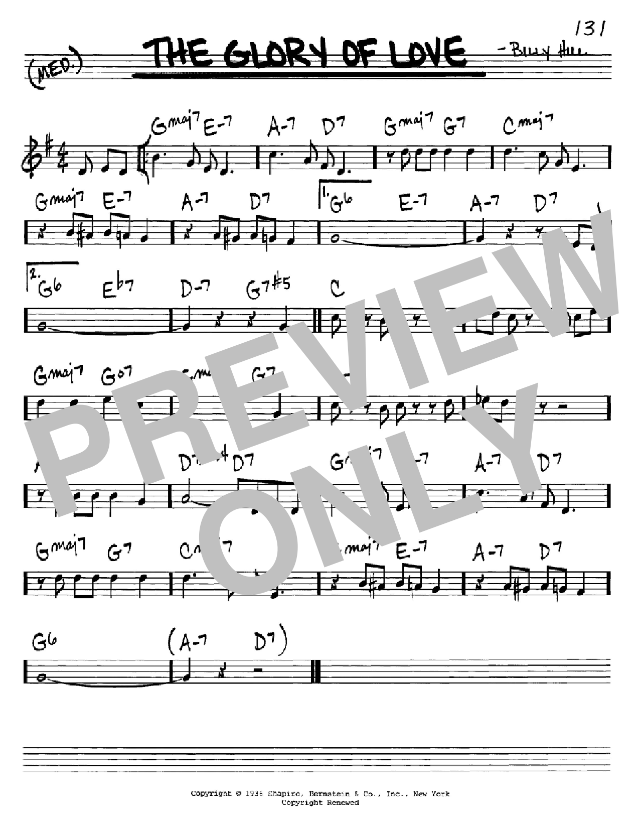Download The Platters The Glory Of Love Sheet Music and learn how to play Real Book - Melody & Chords - C Instruments PDF digital score in minutes