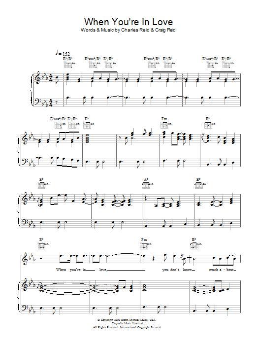 Download The Proclaimers When You're In Love Sheet Music and learn how to play Piano, Vocal & Guitar PDF digital score in minutes