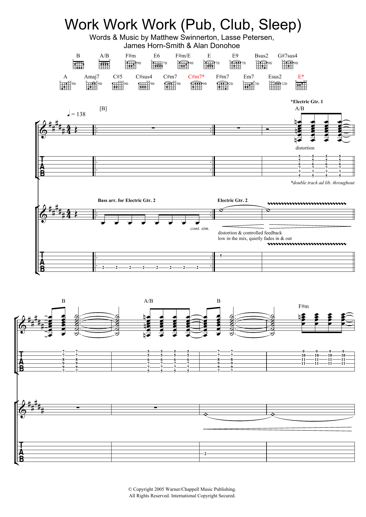 Download The Rakes Work Work Work (Pub, Club, Sleep) Sheet Music and learn how to play Guitar Tab PDF digital score in minutes