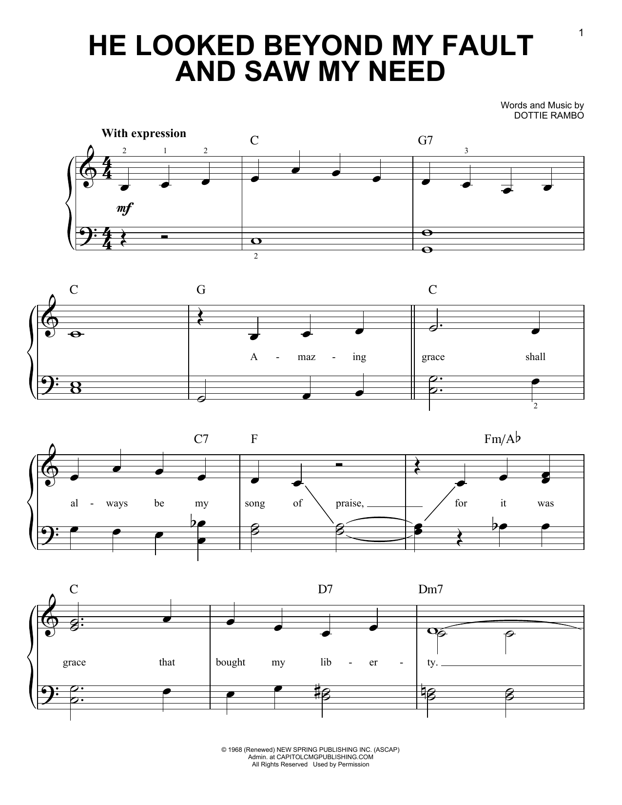 Download The Rambos He Looked Beyond My Fault And Saw My Need Sheet Music and learn how to play Easy Guitar PDF digital score in minutes