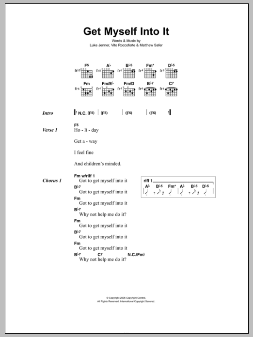 Download The Rapture Get Myself Into It Sheet Music and learn how to play Lyrics & Chords PDF digital score in minutes