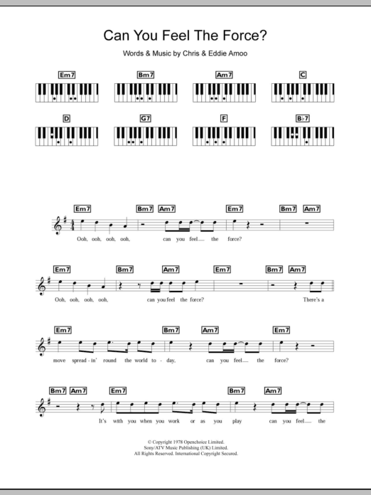 Download The Real Thing Can You Feel The Force? Sheet Music and learn how to play Keyboard PDF digital score in minutes