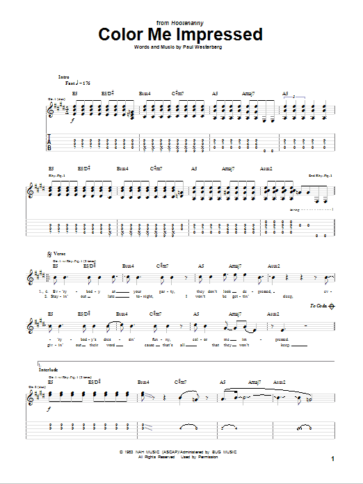 Download The Replacements Color Me Impressed Sheet Music and learn how to play Guitar Tab PDF digital score in minutes