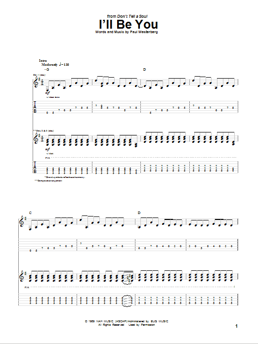 Download The Replacements I'll Be You Sheet Music and learn how to play Guitar Tab PDF digital score in minutes