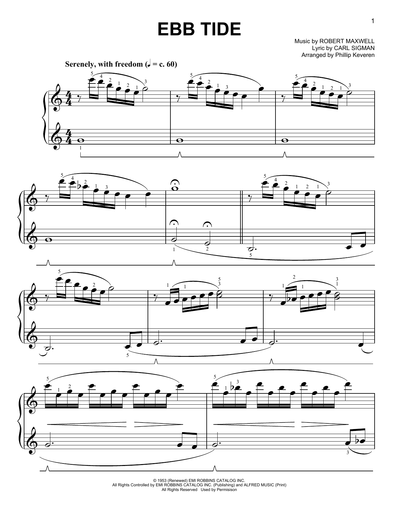 Download Phillip Keveren Ebb Tide Sheet Music and learn how to play Easy Piano PDF digital score in minutes