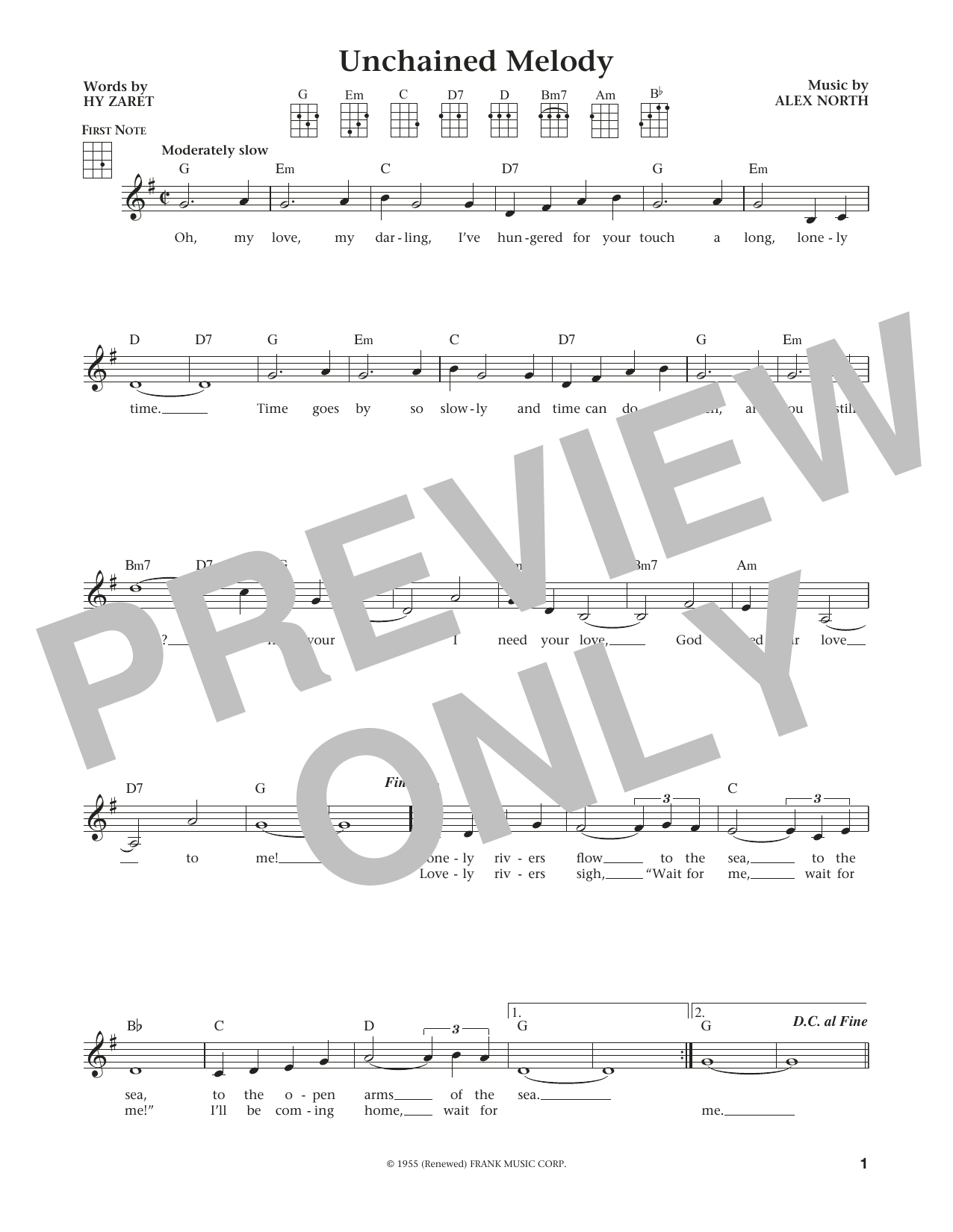 Download The Righteous Brothers Unchained Melody Sheet Music and learn how to play Ukulele PDF digital score in minutes