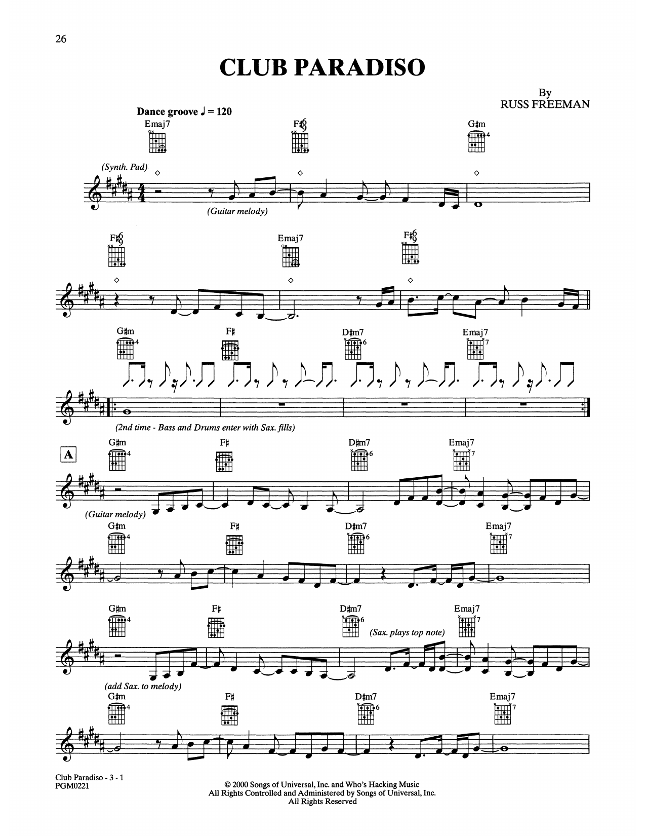 Download The Rippingtons Club Paradiso Sheet Music and learn how to play Solo Guitar PDF digital score in minutes