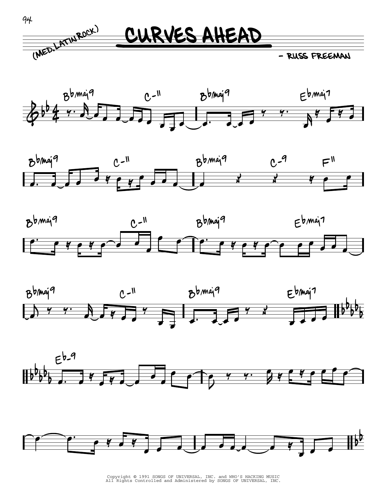 Download The Rippingtons Curves Ahead Sheet Music and learn how to play Real Book – Melody & Chords PDF digital score in minutes