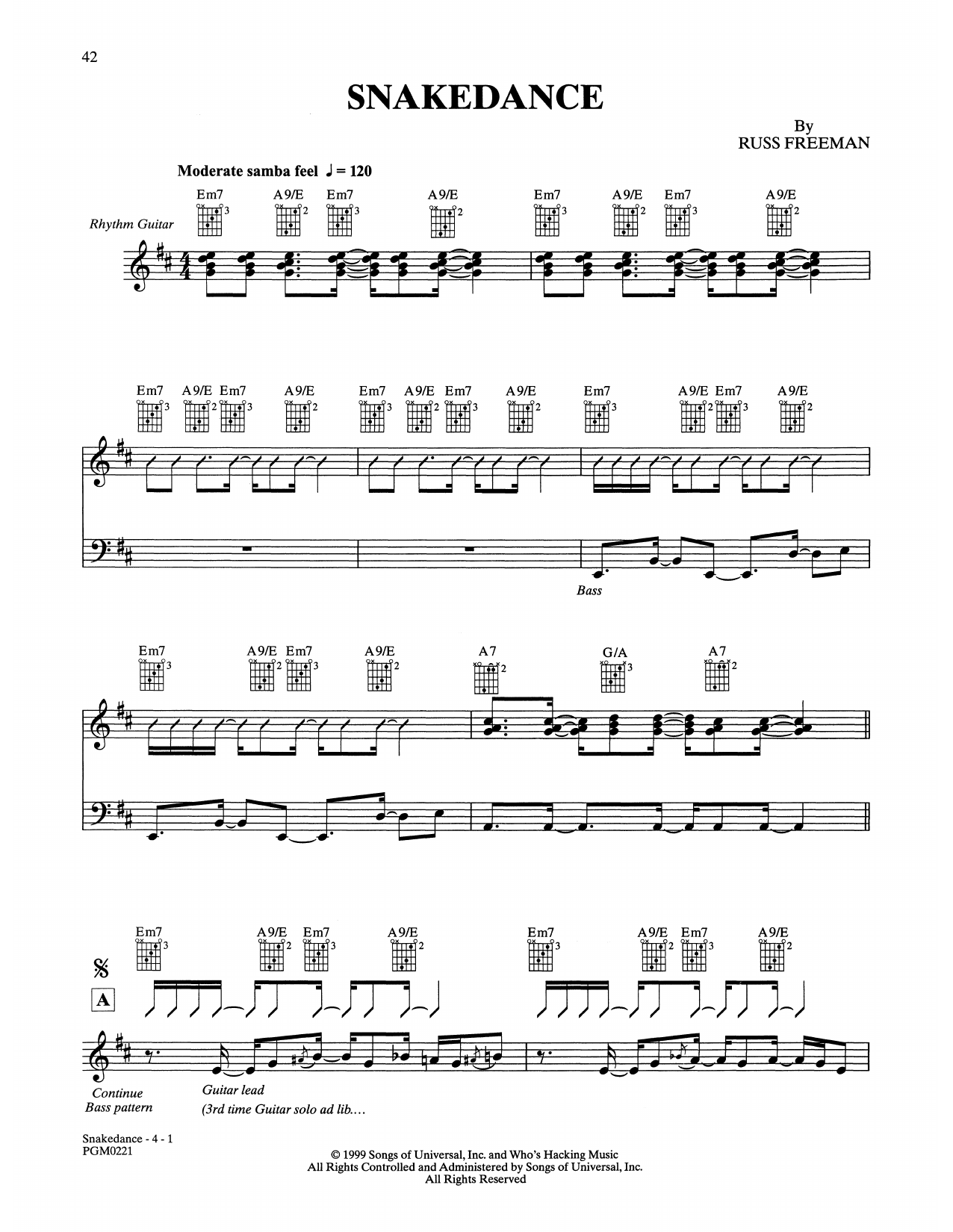 Download The Rippingtons Snakedance Sheet Music and learn how to play Solo Guitar PDF digital score in minutes