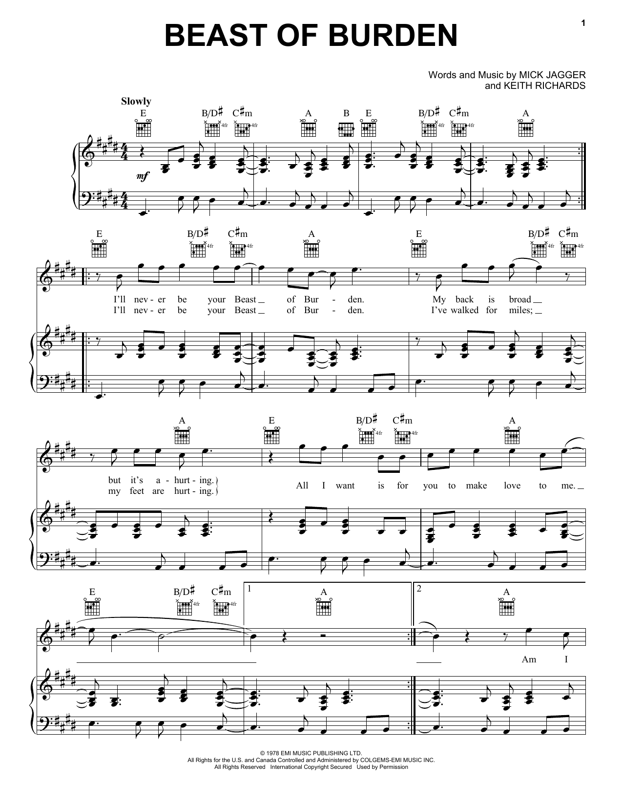 Download The Rolling Stones Beast Of Burden Sheet Music and learn how to play Drums Transcription PDF digital score in minutes