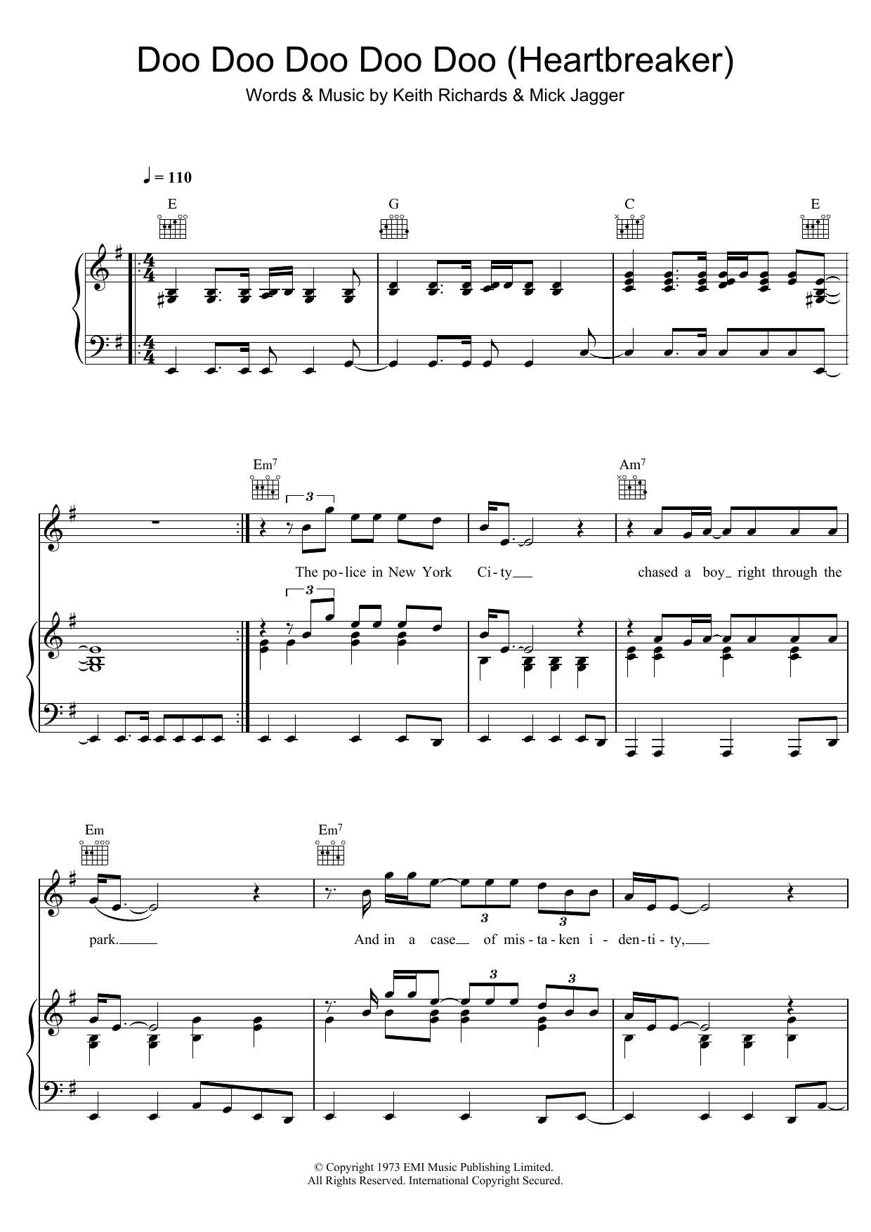 Download The Rolling Stones Doo Doo Doo Doo Doo (Heartbreaker) Sheet Music and learn how to play Lead Sheet / Fake Book PDF digital score in minutes
