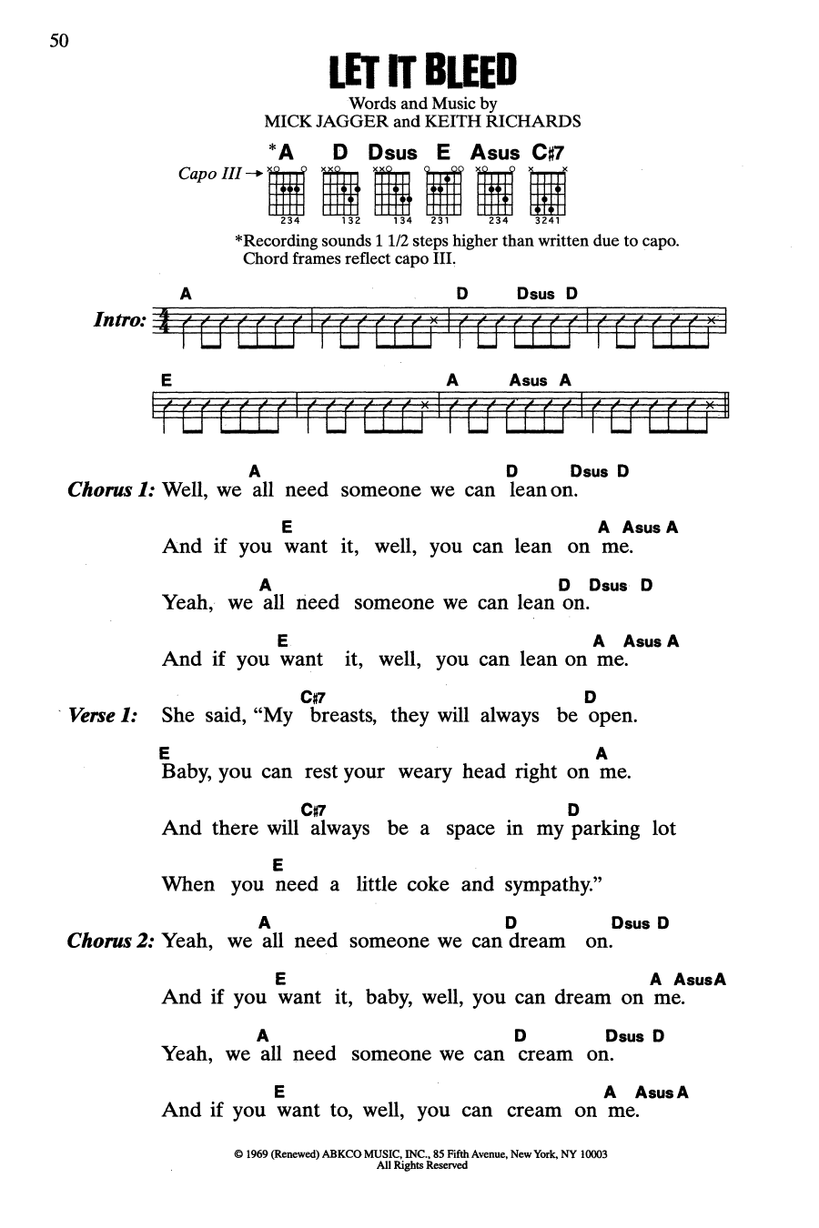 Download The Rolling Stones Let It Bleed Sheet Music and learn how to play Guitar Chords/Lyrics PDF digital score in minutes