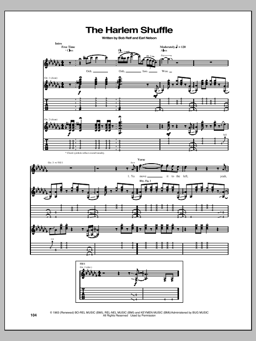 Download The Rolling Stones The Harlem Shuffle Sheet Music and learn how to play Melody Line, Lyrics & Chords PDF digital score in minutes