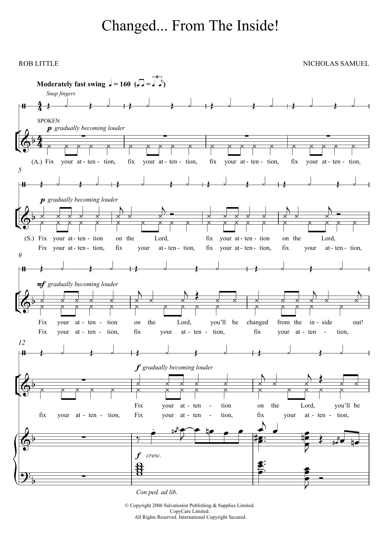 Download The Salvation Army Changed From The Inside Sheet Music and learn how to play SA PDF digital score in minutes