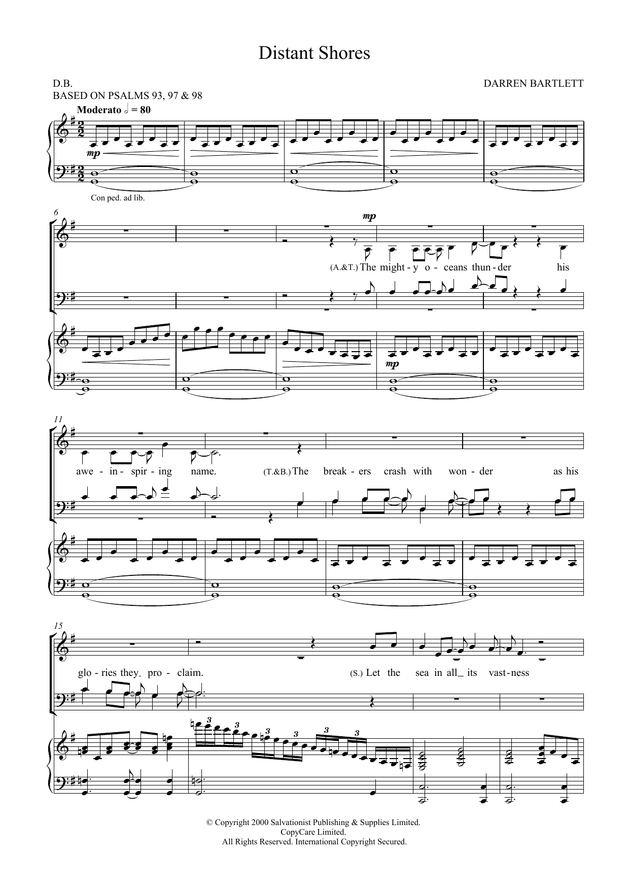 Download The Salvation Army Distant Shores Sheet Music and learn how to play SATB PDF digital score in minutes