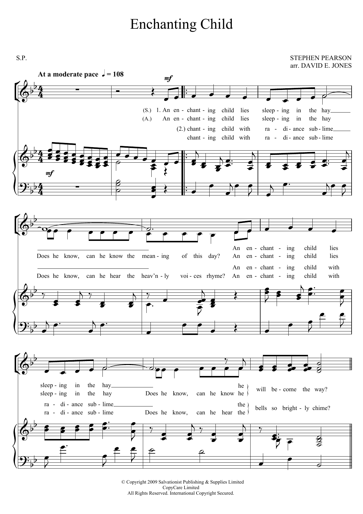 Download The Salvation Army Enchanting Child Sheet Music and learn how to play SA PDF digital score in minutes