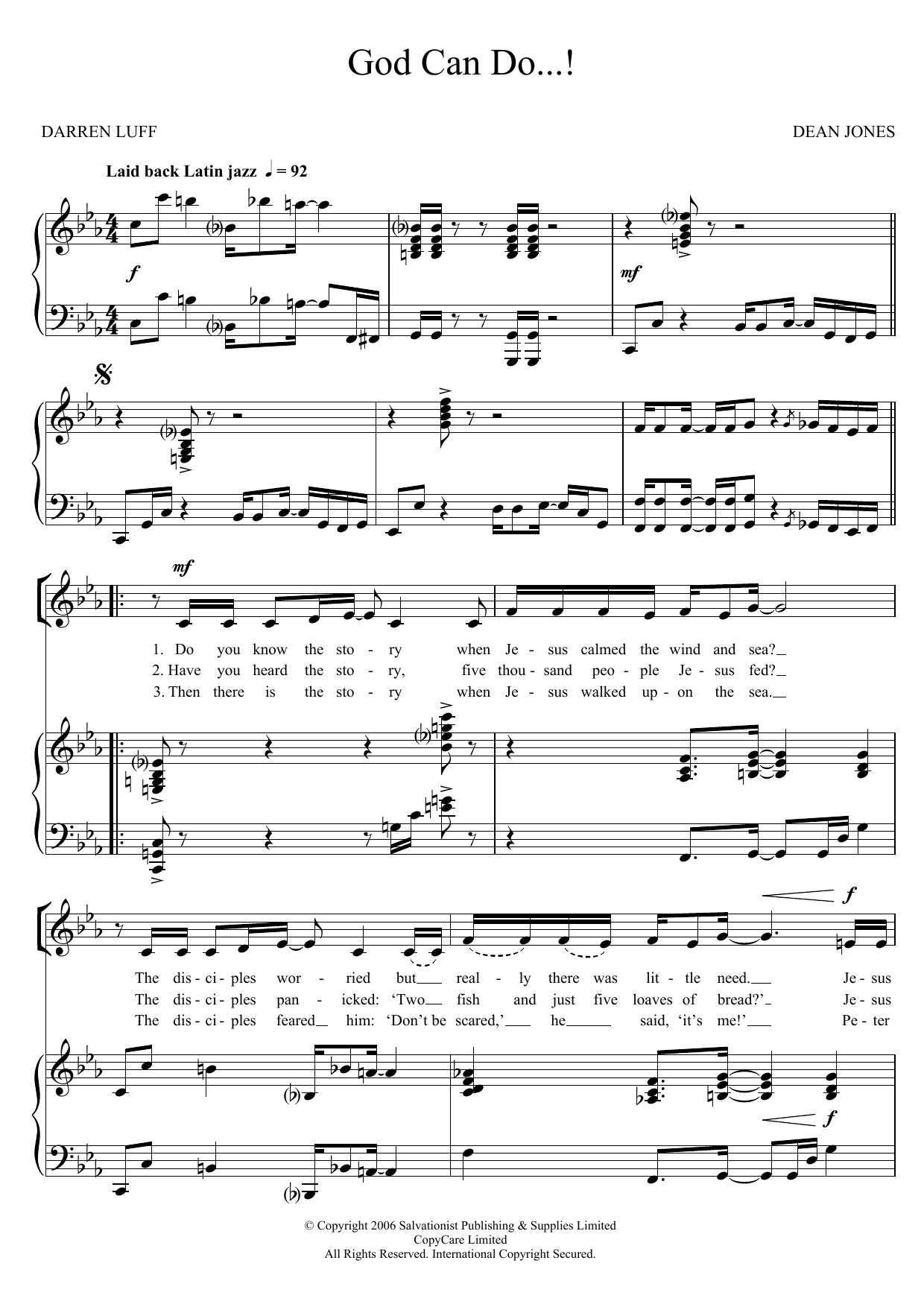 Download The Salvation Army God Can Do Sheet Music and learn how to play Unison Voice PDF digital score in minutes
