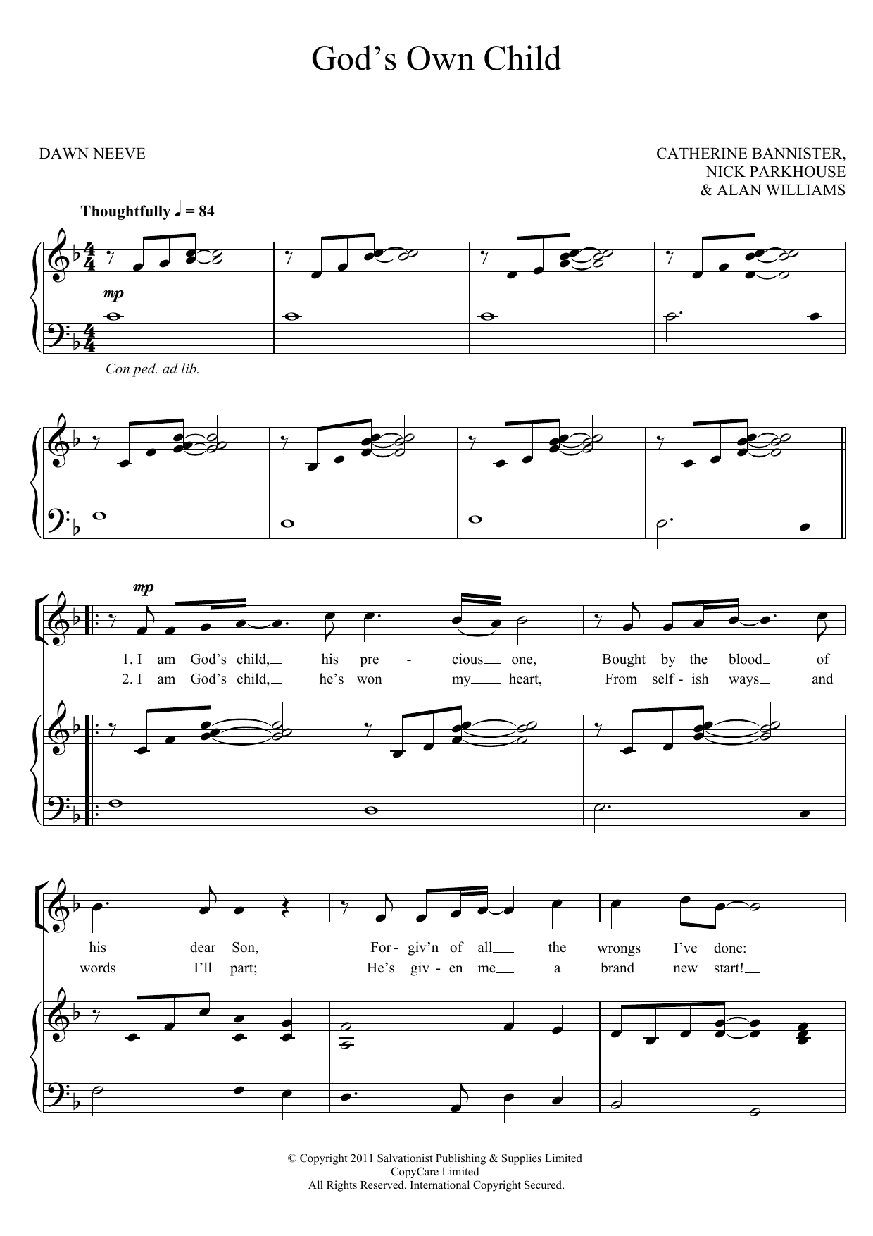 Download The Salvation Army God's Own Child Sheet Music and learn how to play Unison Choral PDF digital score in minutes