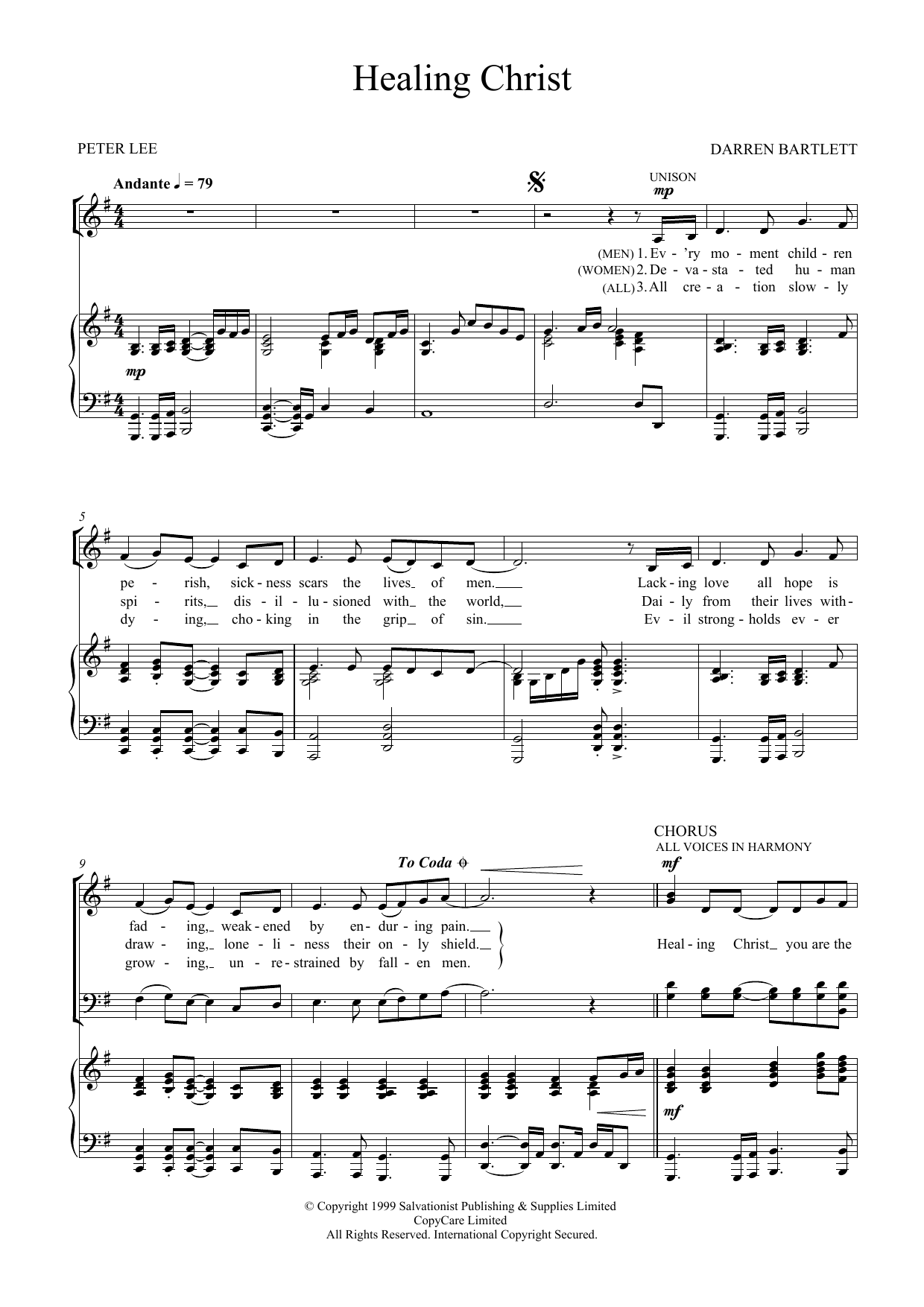 Download The Salvation Army Healing Christ Sheet Music and learn how to play SATB PDF digital score in minutes