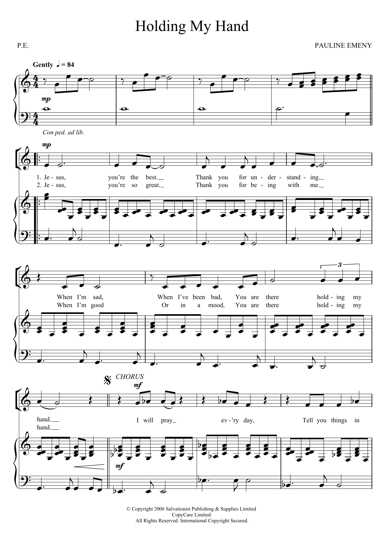 Download The Salvation Army Holding My Hand Sheet Music and learn how to play Unison Voice PDF digital score in minutes