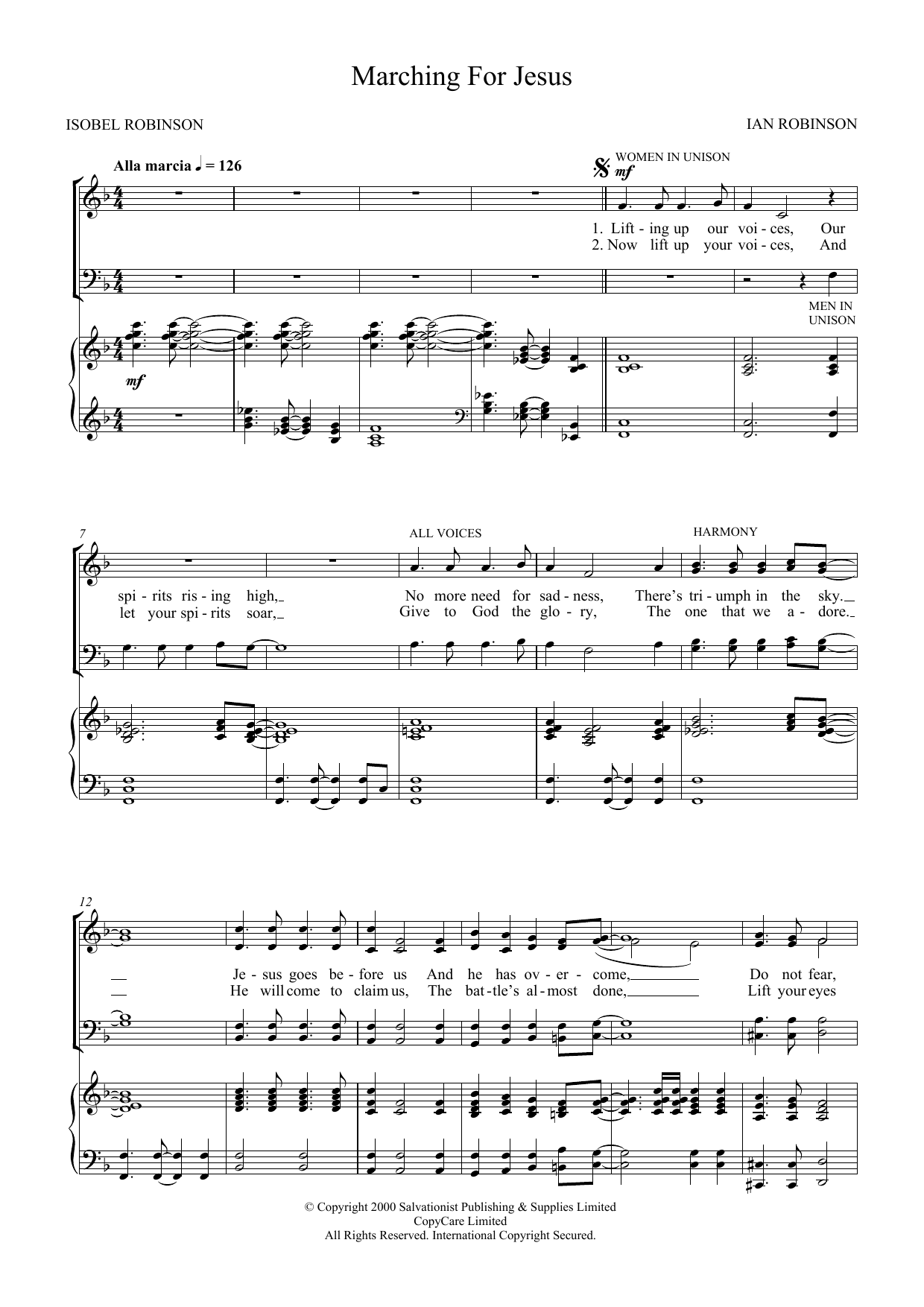 Download The Salvation Army Marching For Jesus Sheet Music and learn how to play SATB PDF digital score in minutes