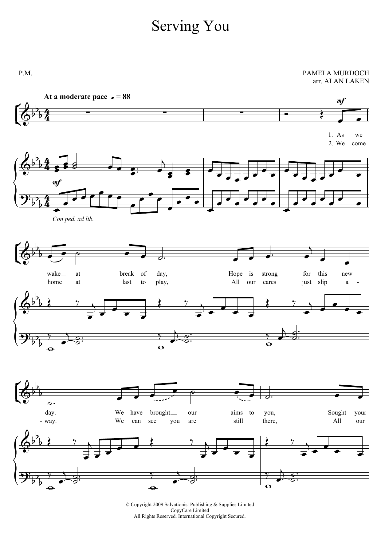 Download The Salvation Army Serving You Sheet Music and learn how to play Unison Voice PDF digital score in minutes