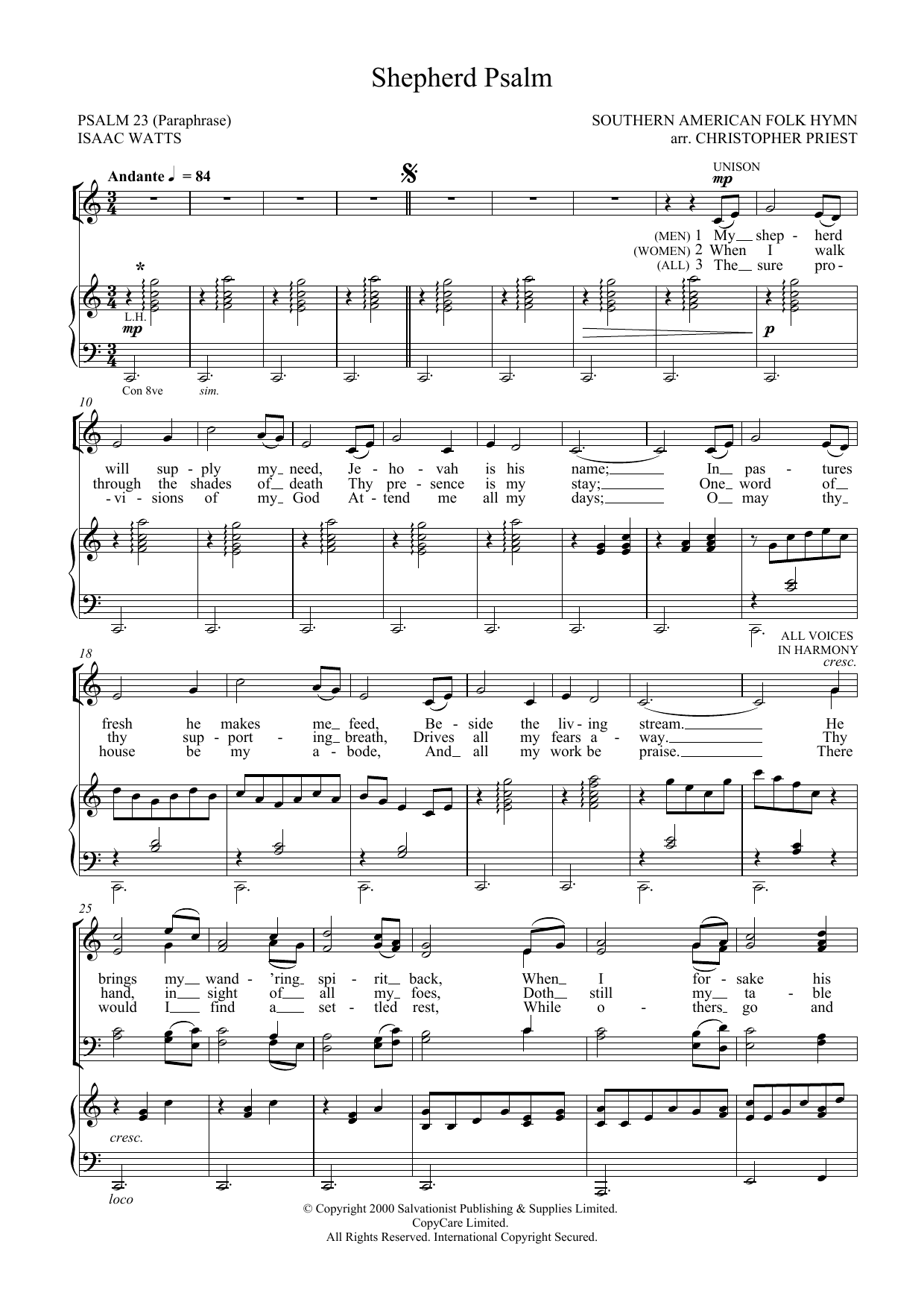 Download The Salvation Army Shepherd Psalm Sheet Music and learn how to play SATB PDF digital score in minutes