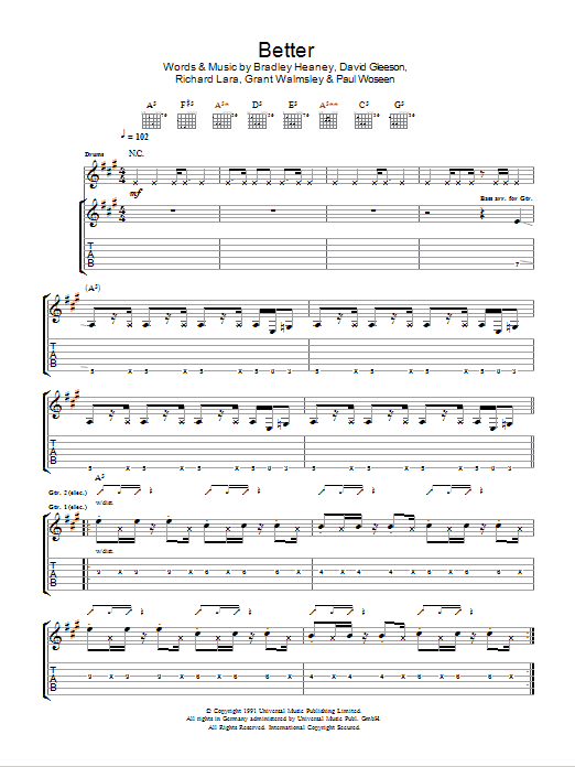 Download The Screaming Jets Better Sheet Music and learn how to play Melody Line, Lyrics & Chords PDF digital score in minutes