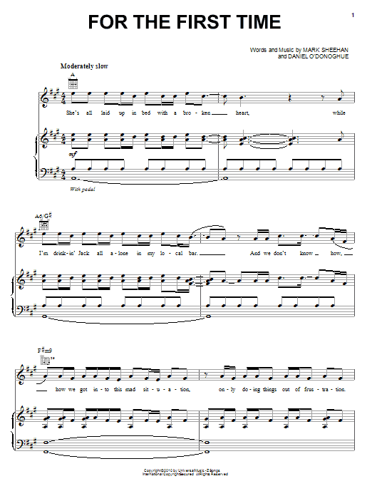 Download The Script For The First Time Sheet Music and learn how to play Piano, Vocal & Guitar PDF digital score in minutes