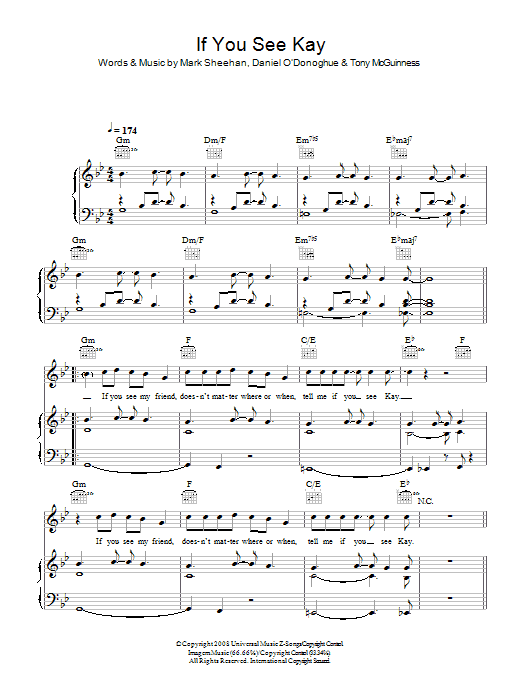 Download The Script If You See Kay Sheet Music and learn how to play Piano, Vocal & Guitar PDF digital score in minutes