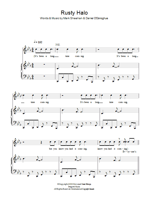 Download The Script Rusty Halo Sheet Music and learn how to play Piano, Vocal & Guitar PDF digital score in minutes