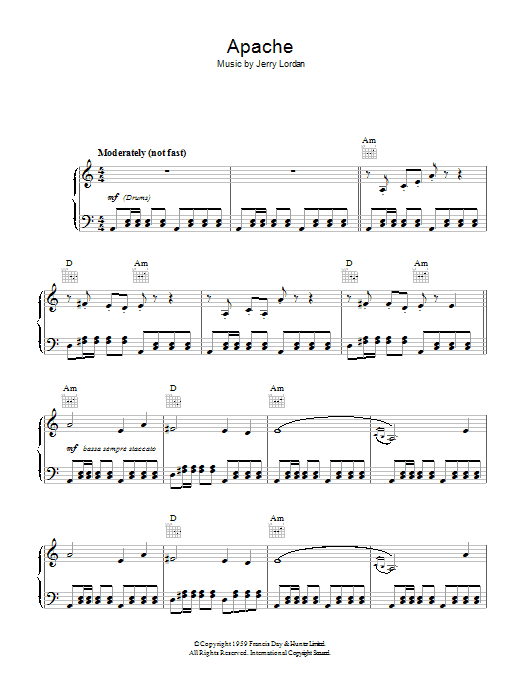 Download The Shadows Apache Sheet Music and learn how to play Piano PDF digital score in minutes
