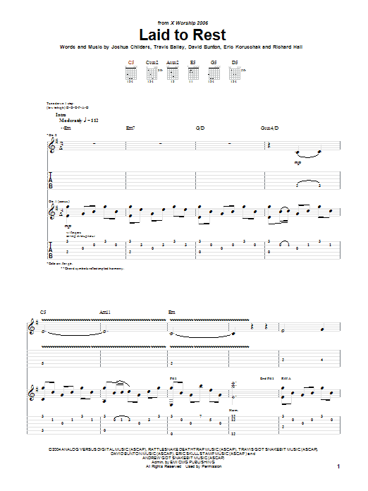 Download The Showdown Laid To Rest Sheet Music and learn how to play Guitar Tab PDF digital score in minutes