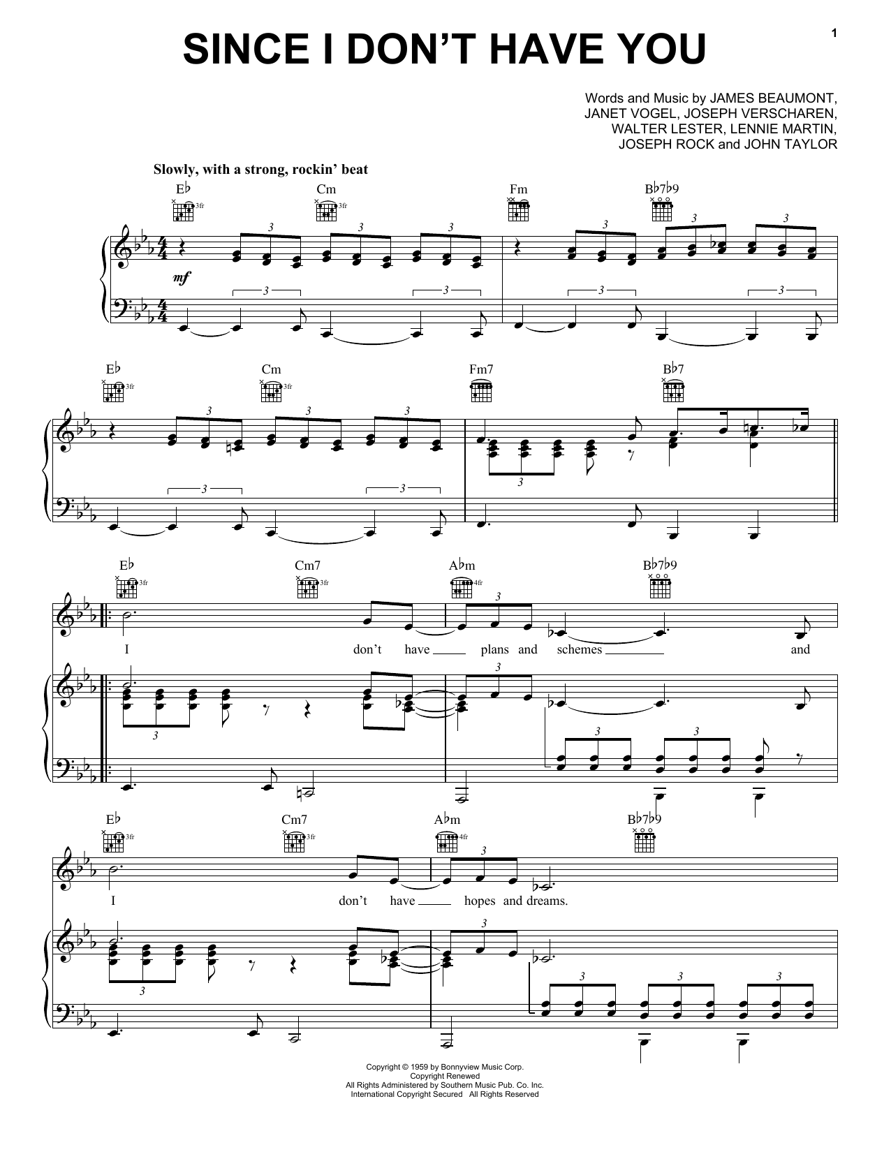 Download The Skyliners Since I Don't Have You Sheet Music and learn how to play Ukulele with strumming patterns PDF digital score in minutes
