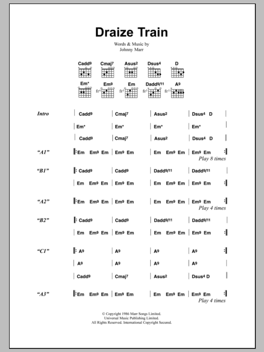 Download The Smiths Draize Train Sheet Music and learn how to play Lyrics & Chords PDF digital score in minutes