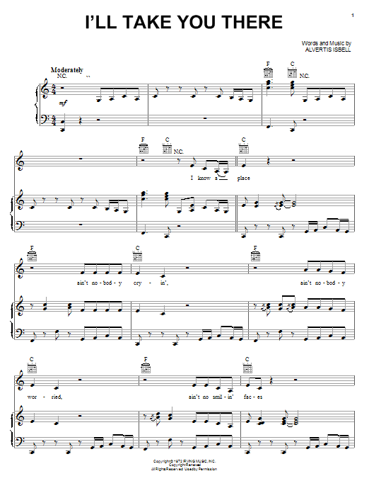 Download The Staple Singers I'll Take You There Sheet Music and learn how to play Super Easy Piano PDF digital score in minutes