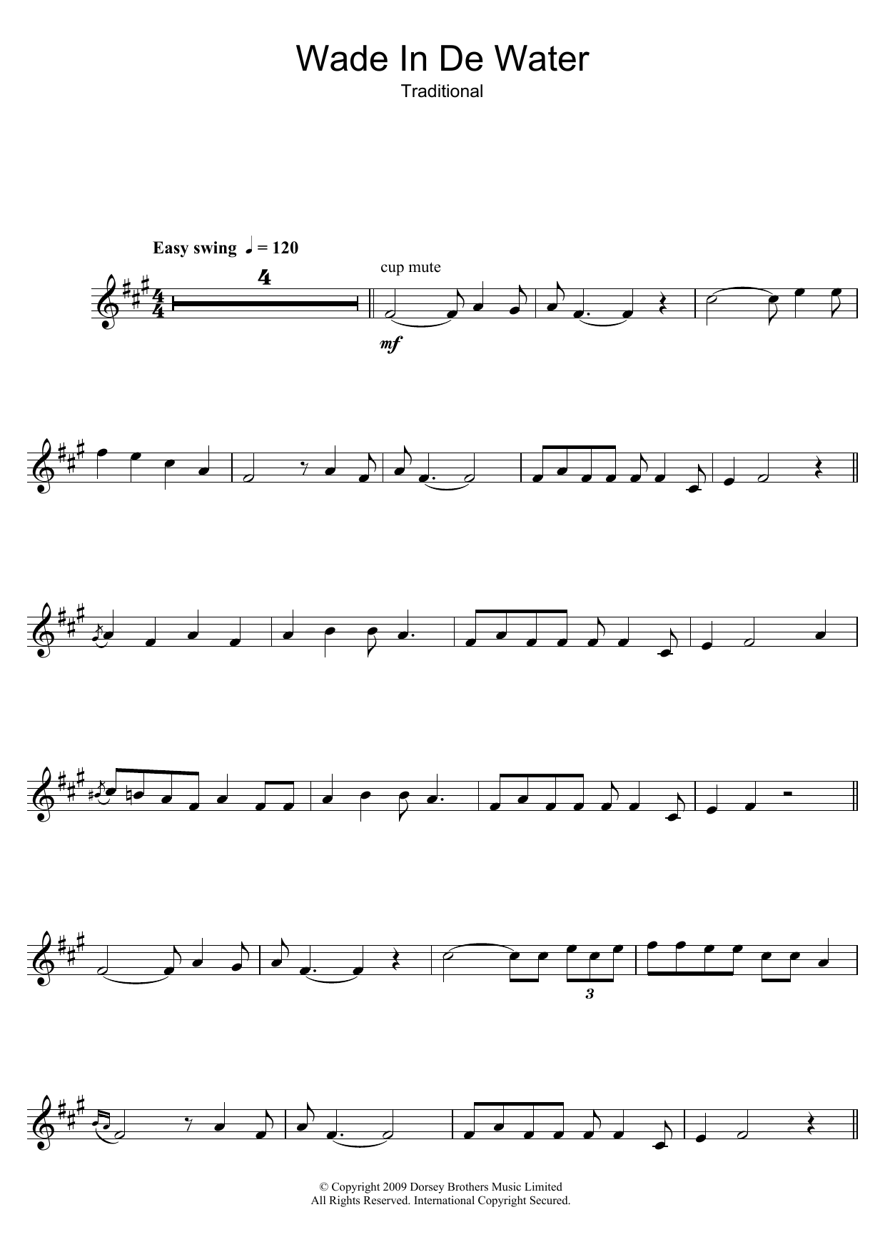 Download The Staple Singers Wade In The Water Sheet Music and learn how to play Flute PDF digital score in minutes