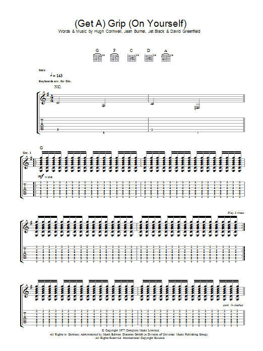 Download The Stranglers (Get A) Grip (On Yourself) Sheet Music and learn how to play Lyrics & Chords PDF digital score in minutes
