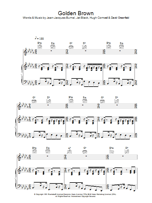 Download The Stranglers Golden Brown Sheet Music and learn how to play Saxophone PDF digital score in minutes
