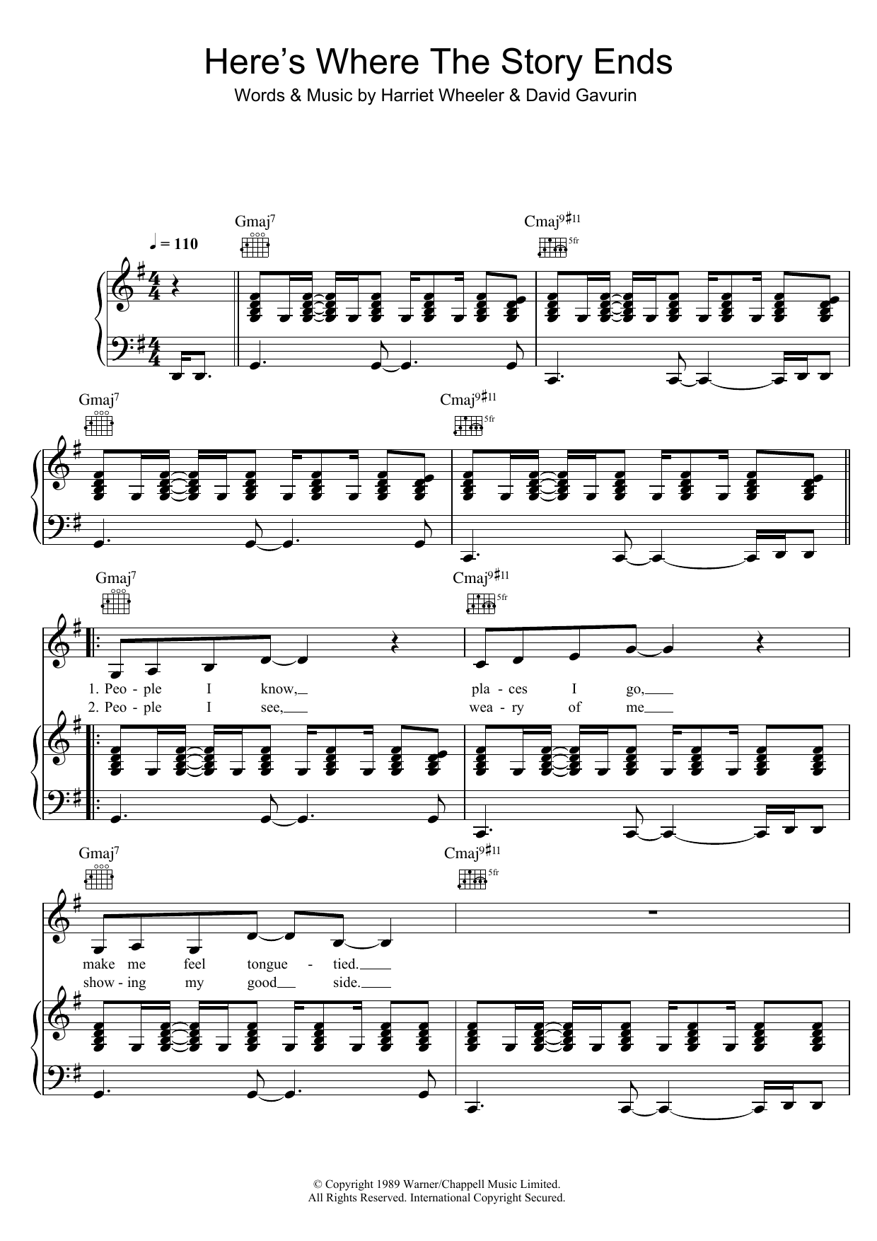 Download The Sundays Here's Where The Story Ends Sheet Music and learn how to play Lyrics & Chords PDF digital score in minutes