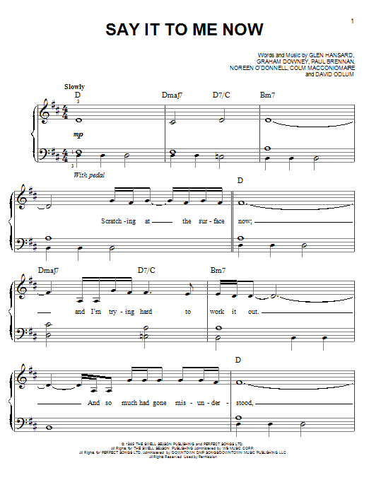 Download The Swell Season Say It To Me Now Sheet Music and learn how to play Easy Guitar Tab PDF digital score in minutes