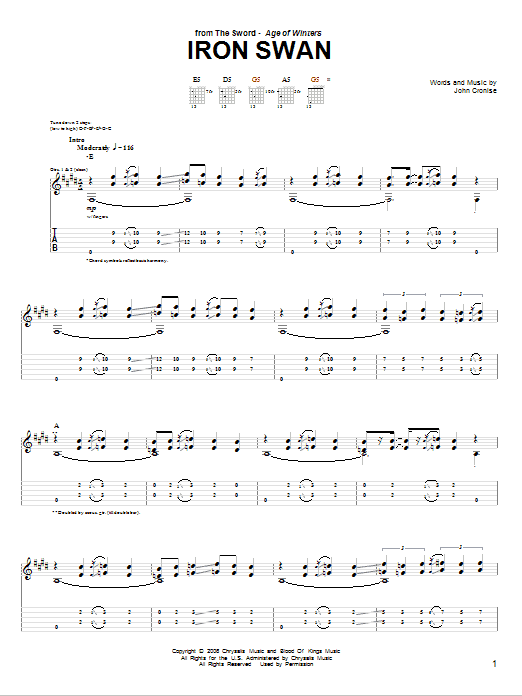 Download The Sword Iron Swan Sheet Music and learn how to play Guitar Tab PDF digital score in minutes