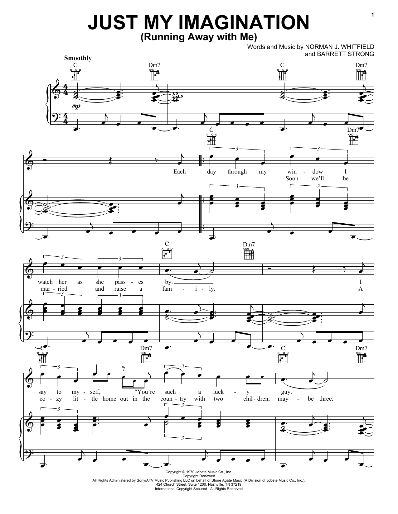 Download The Temptations Just My Imagination (Running Away With Me) Sheet Music and learn how to play Super Easy Piano PDF digital score in minutes