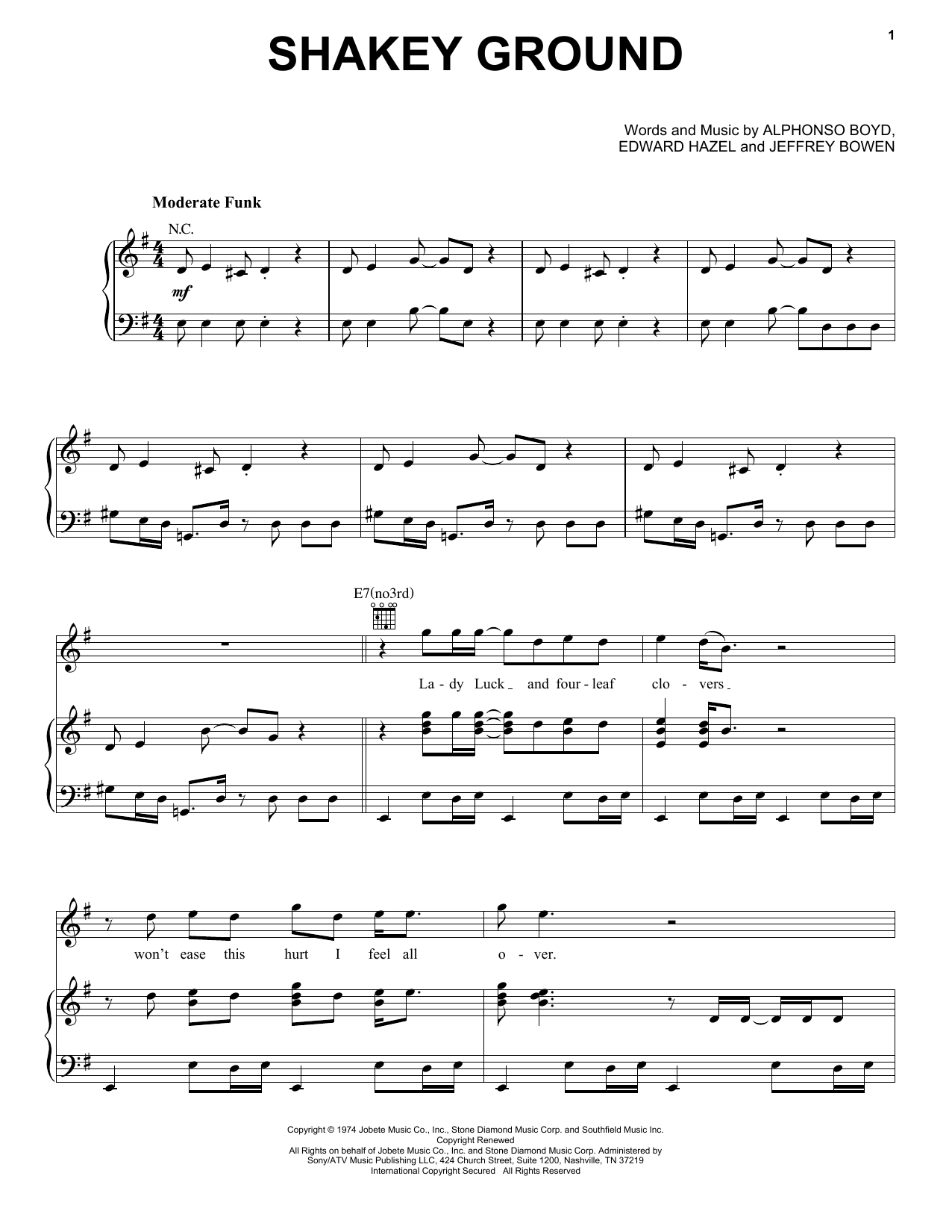 Download Elton John Shakey Ground Sheet Music and learn how to play Bass Guitar Tab PDF digital score in minutes