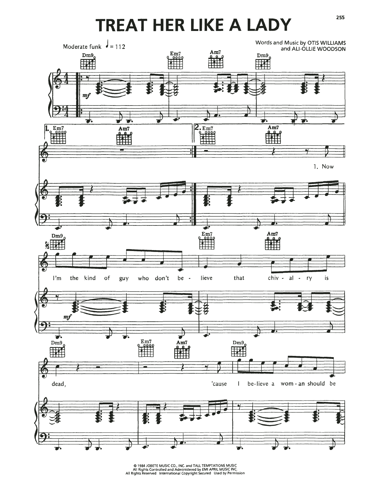 Download The Temptations Treat Her Like A Lady Sheet Music and learn how to play Piano, Vocal & Guitar Chords (Right-Hand Melody) PDF digital score in minutes