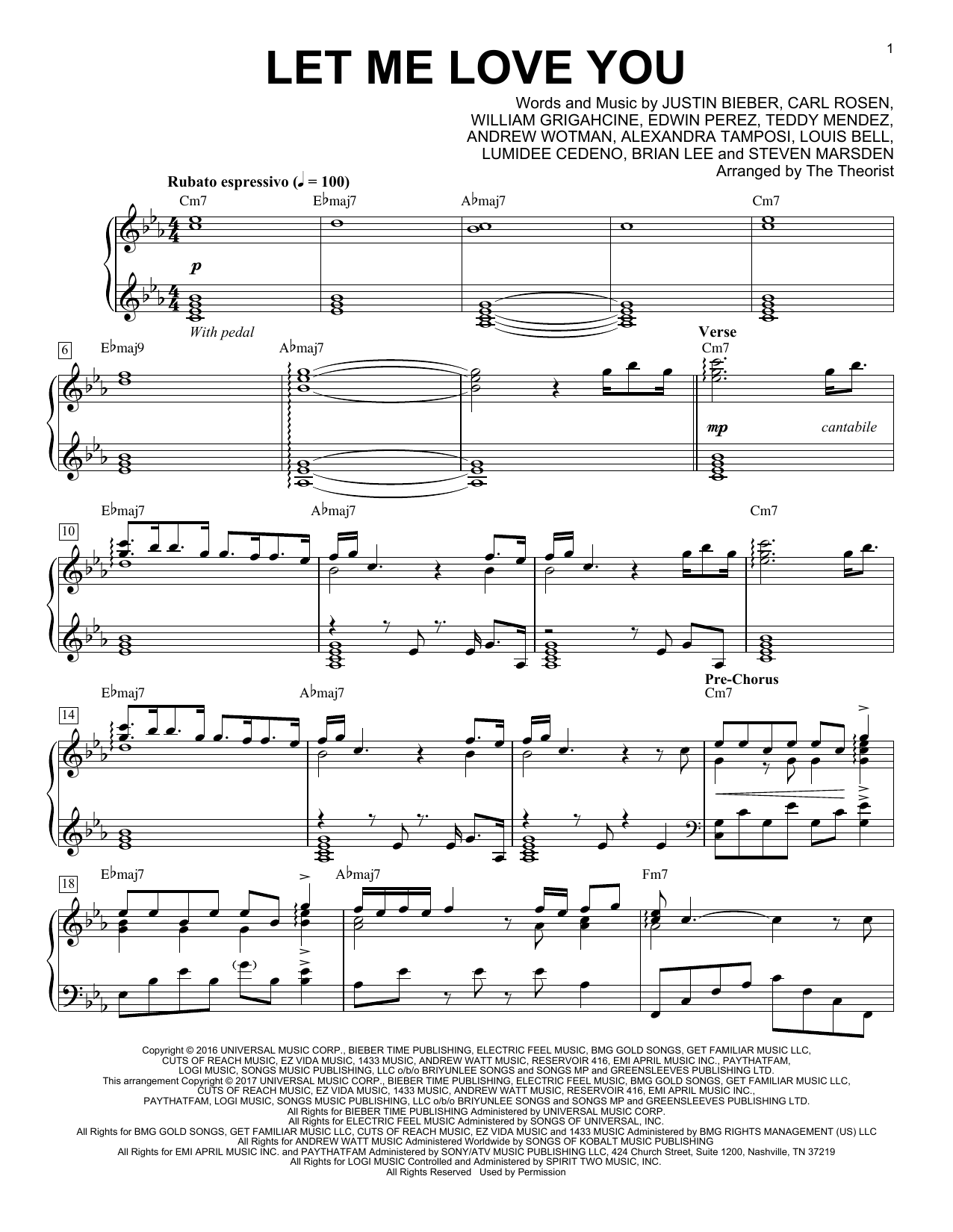 Download The Theorist Let Me Love You Sheet Music and learn how to play Piano Solo PDF digital score in minutes