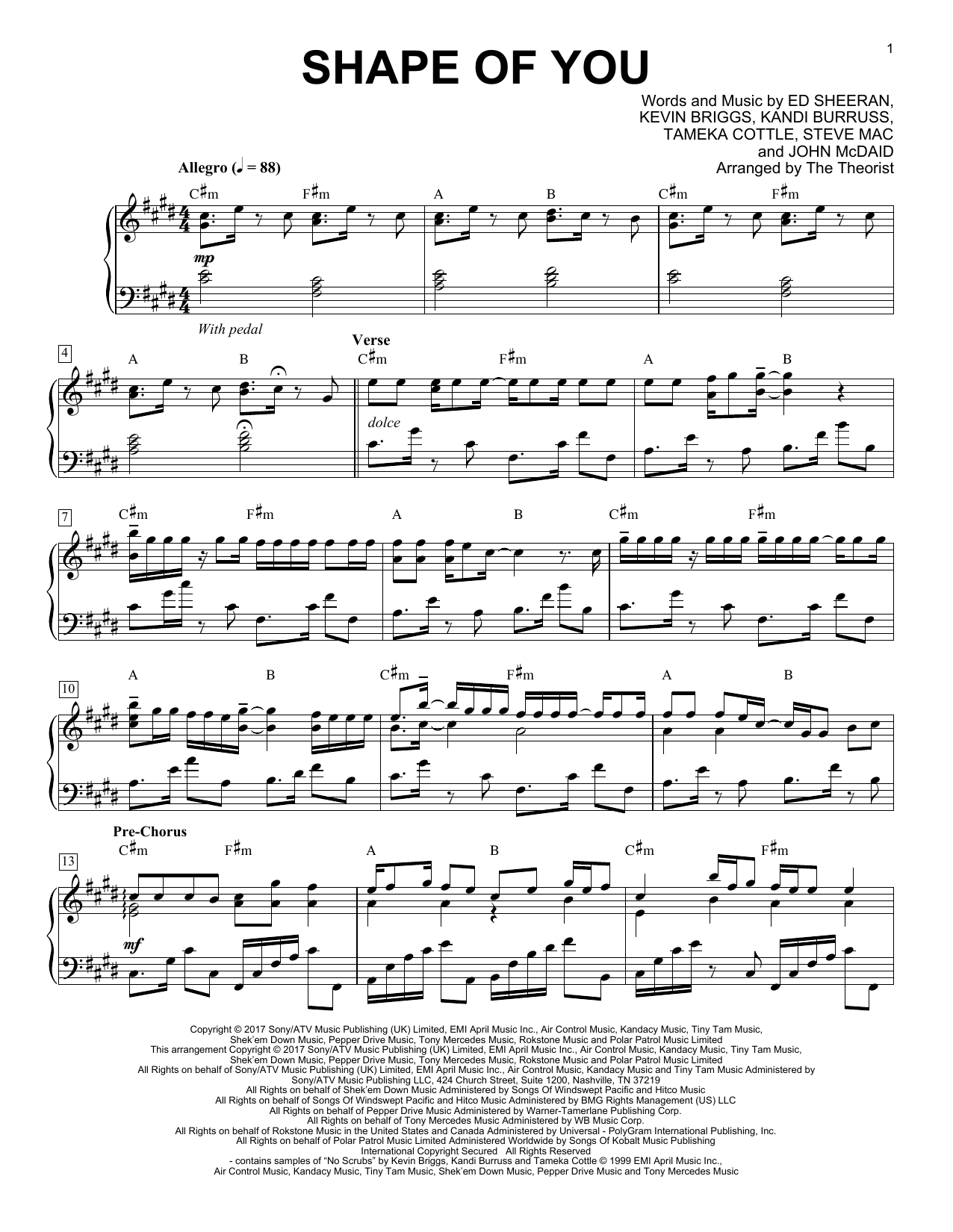 Download The Theorist Shape Of You Sheet Music and learn how to play Piano Solo PDF digital score in minutes