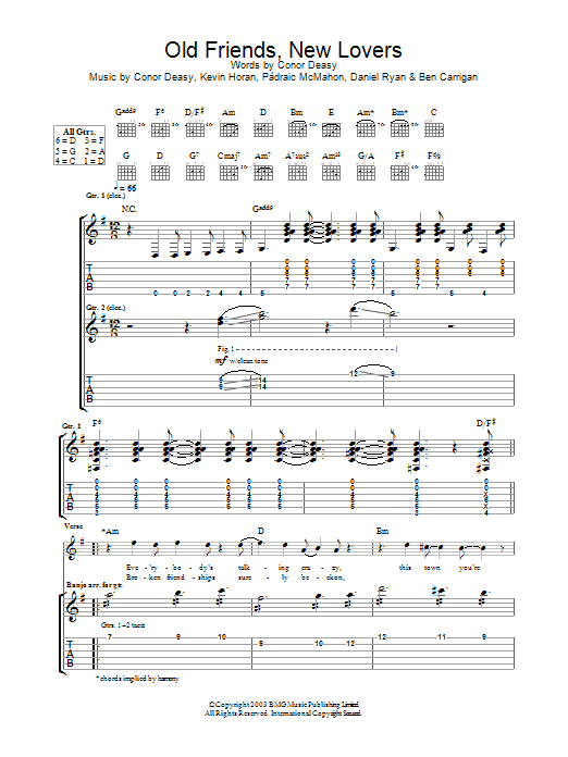Download The Thrills Old Friends, New Lovers Sheet Music and learn how to play Guitar Tab PDF digital score in minutes